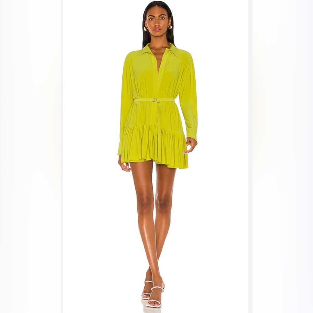 Norma Kamali REVOLVE Oversized Boyfriend Shirt Mini Dress spring green, size S